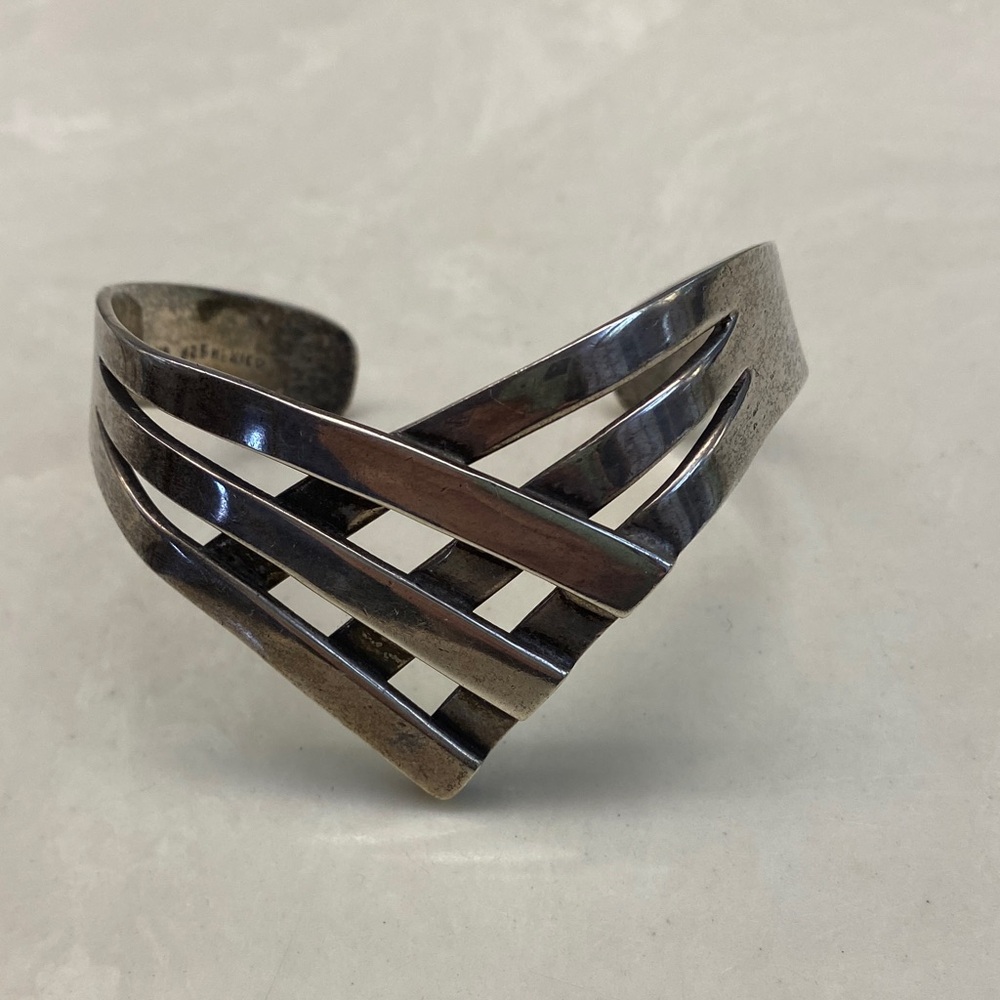 Open Weave Sterling Silver Cuff Bracelet 45g